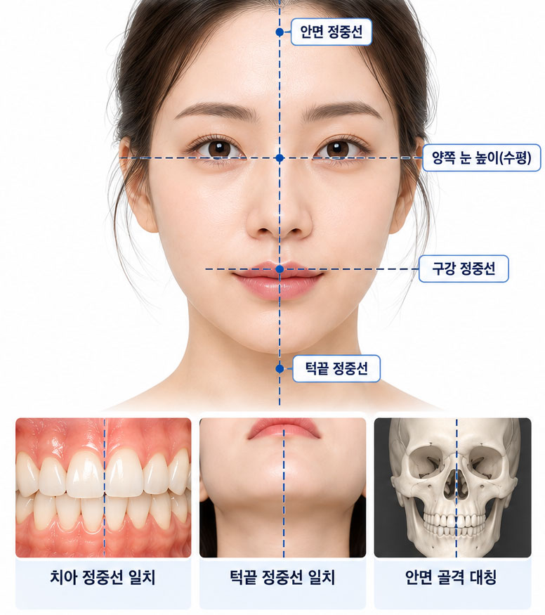 정상 안모 대칭 도해