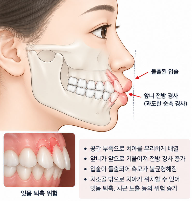 공간 부족 상태에서 무리하게 배열한 경우
