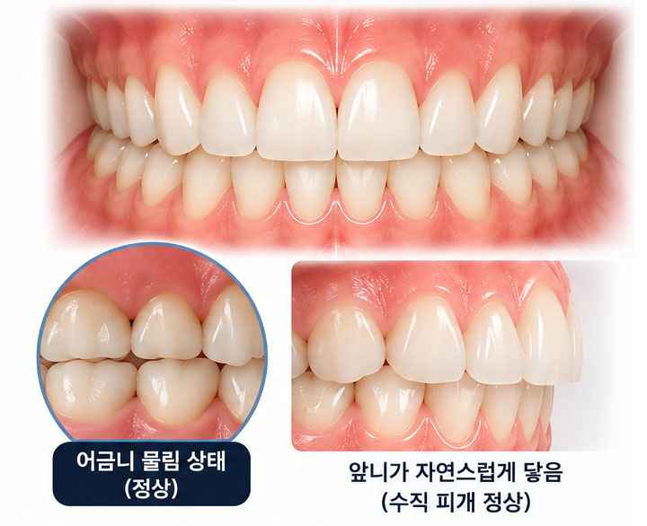 정상 전치부 접촉 도해