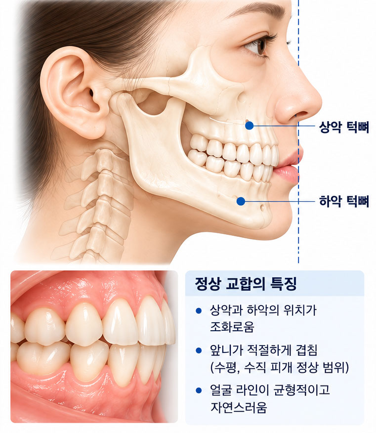 정상 전후방 교합 도해