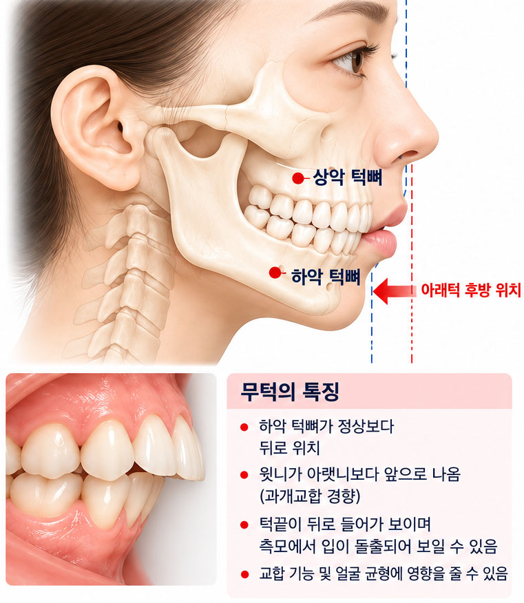 무턱 교합 도해