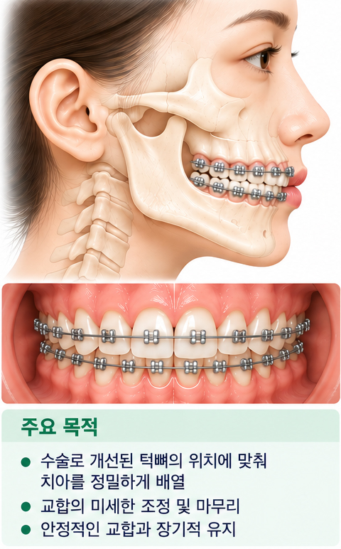 수술 후 교정 단계 도해